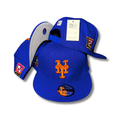 New York Mets Blue Embroidered Orange Logo with Side Patches Snapback Cap