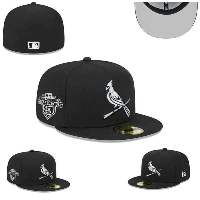St. Louis Cardinals 2011 World Series Champions Hat with Gray Undervisor - Black