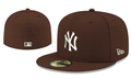 New York Yankees 59FIFTY Hat with White Logo - Brown