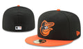 Baltimore Orioles Black and Orange Fitted Hat with Bird Logo