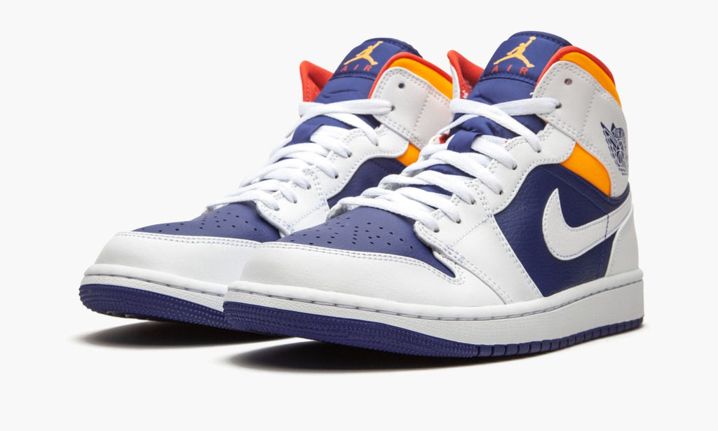 Air Jordan 1 Mid "Royal Blue / Laser Orange" Sneakers